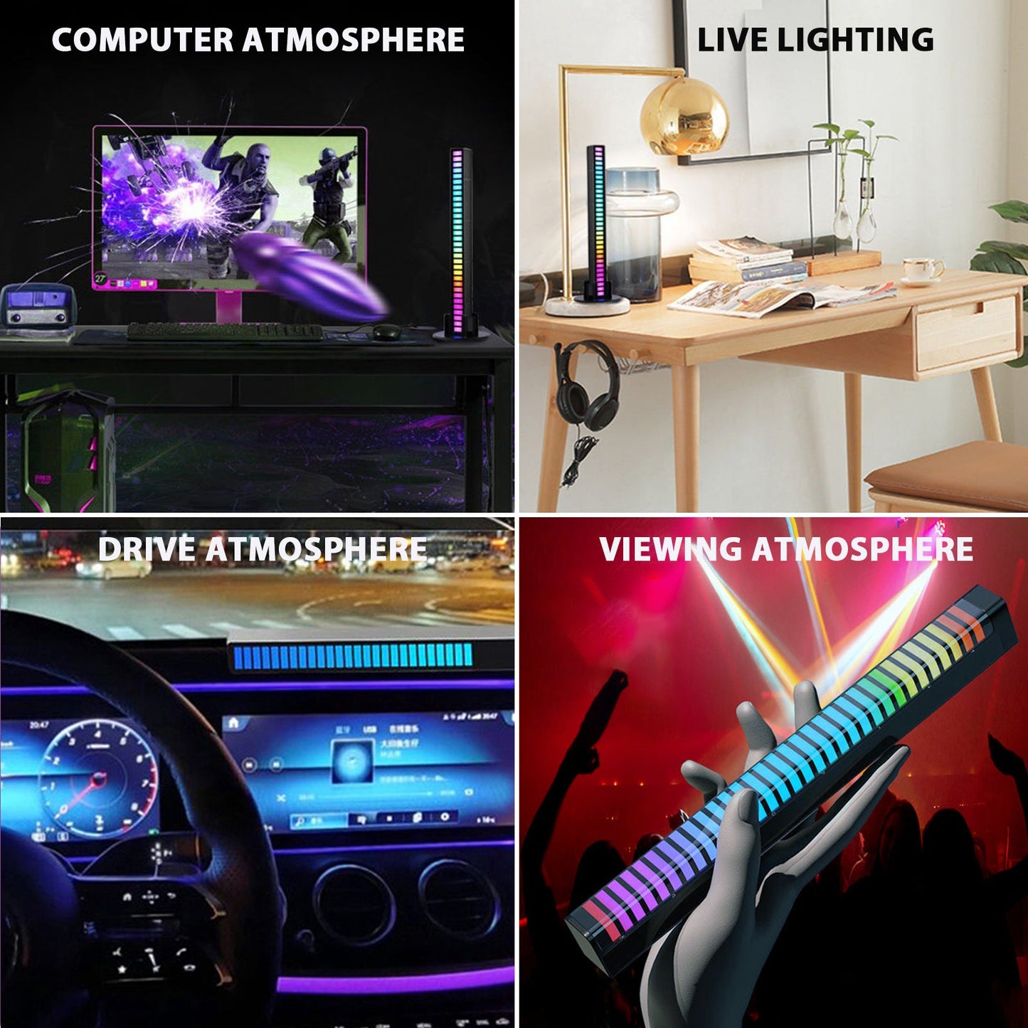 RGBIC Voice Control Magic Color Music Pickup Lamp for TV Stand