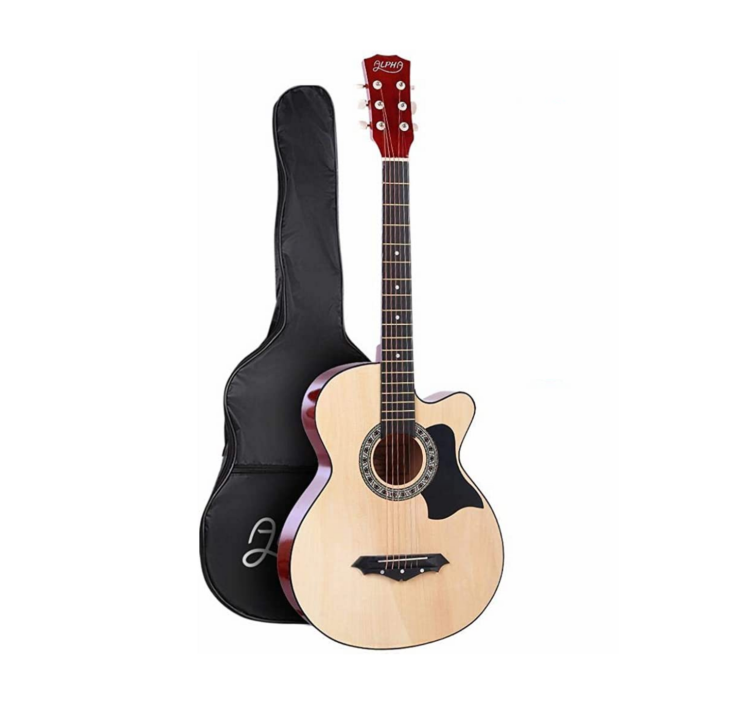 ALPHA 38 Inch Wooden Acoustic Guitar Natural Wood