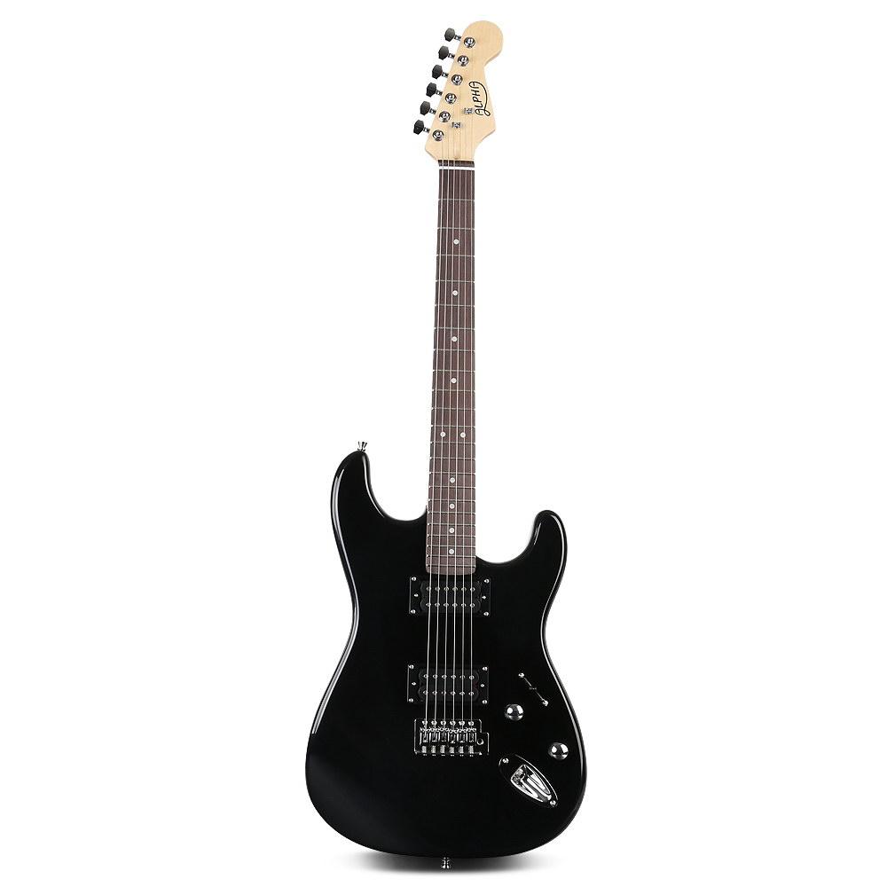 Alpha Electric Guitar And AMP Music String Instrument Rock Black Carry