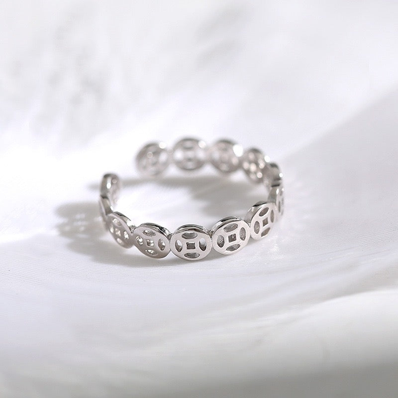 Adjustable Vintage Ancient Coin Open Ring
