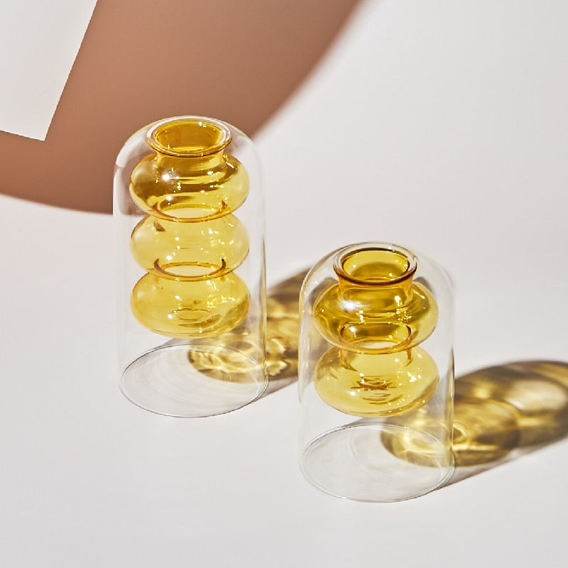 Nordic creative colored glass vase ornaments creative hydroponic