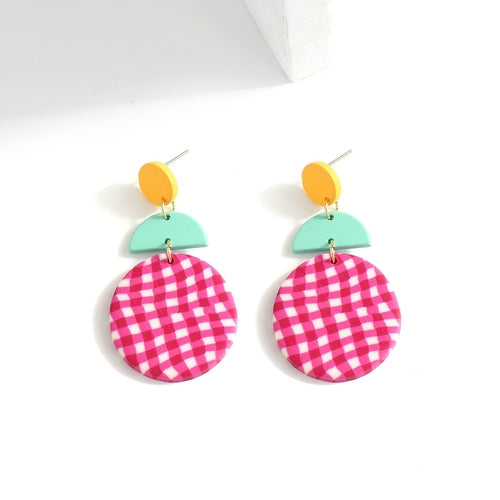 Unique Colourful Abstract Pattern Polymer Clay Earrings