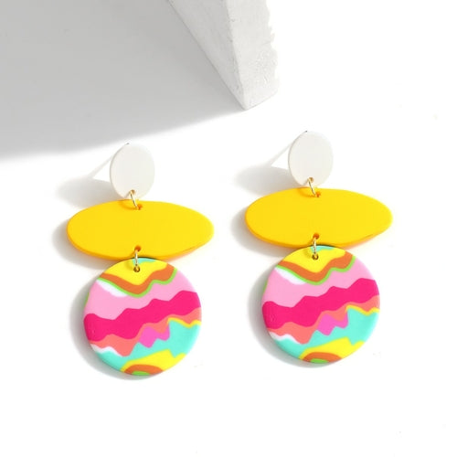 Unique Colourful Abstract Pattern Polymer Clay Earrings
