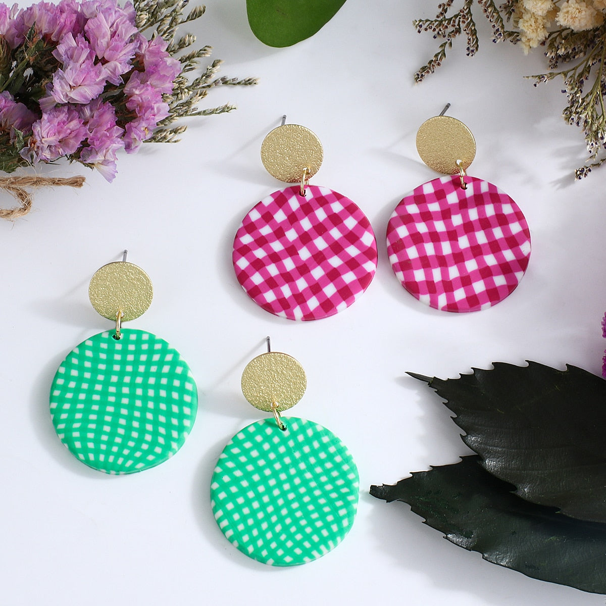 Unique Colourful Abstract Pattern Polymer Clay Earrings