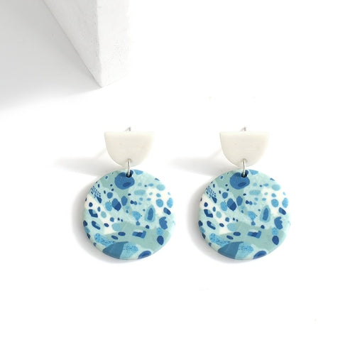Unique Colourful Abstract Pattern Polymer Clay Earrings