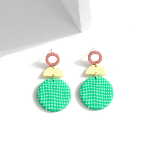 Unique Colourful Abstract Pattern Polymer Clay Earrings