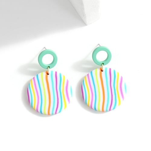 Unique Colourful Abstract Pattern Polymer Clay Earrings