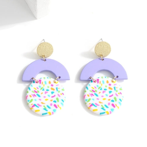 Unique Colourful Abstract Pattern Polymer Clay Earrings