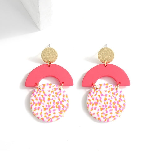 Unique Colourful Abstract Pattern Polymer Clay Earrings