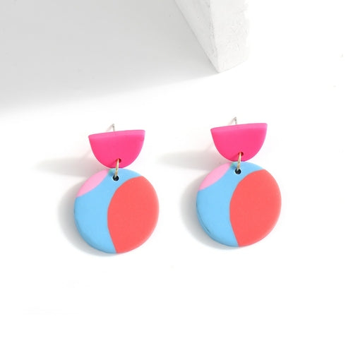 Unique Colourful Abstract Pattern Polymer Clay Earrings
