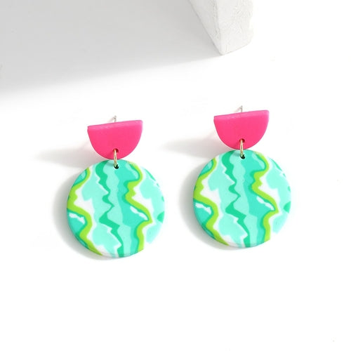 Unique Colourful Abstract Pattern Polymer Clay Earrings