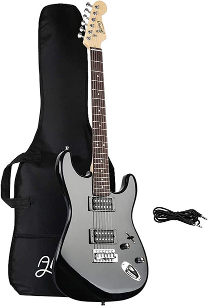 Alpha Electric Guitar And AMP Music String Instrument Rock Black Carry
