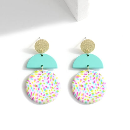 Unique Colourful Abstract Pattern Polymer Clay Earrings