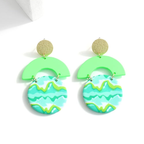 Unique Colourful Abstract Pattern Polymer Clay Earrings